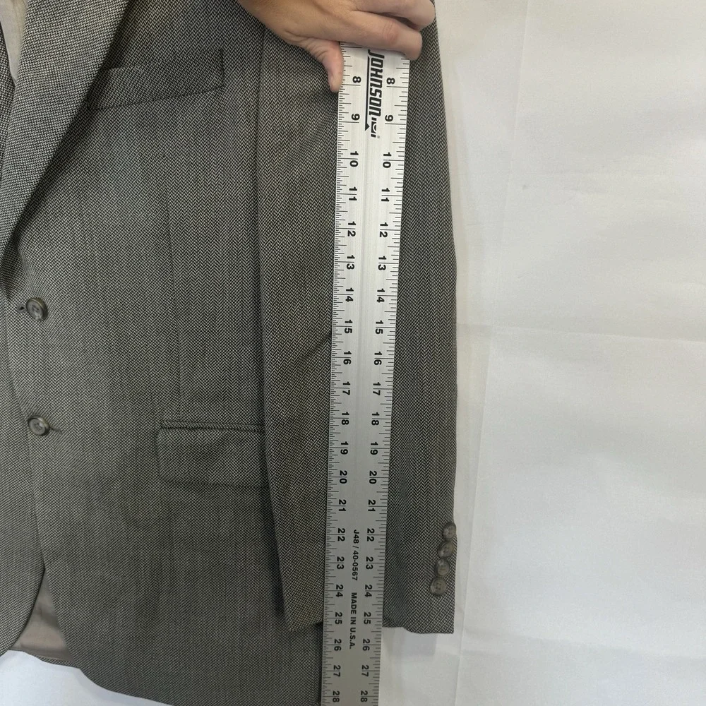 VTG '98 Polo University Ralph Lauren Blazer 42R 100% Wool Tweed Herringbone Gray
